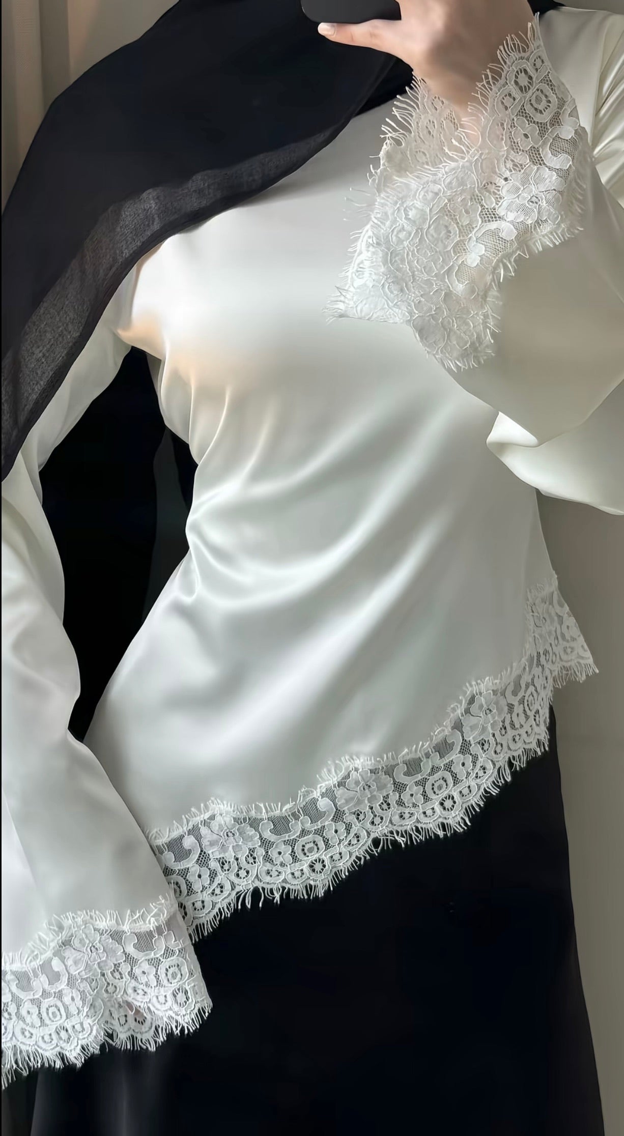 Asymmetrische kanten blouse