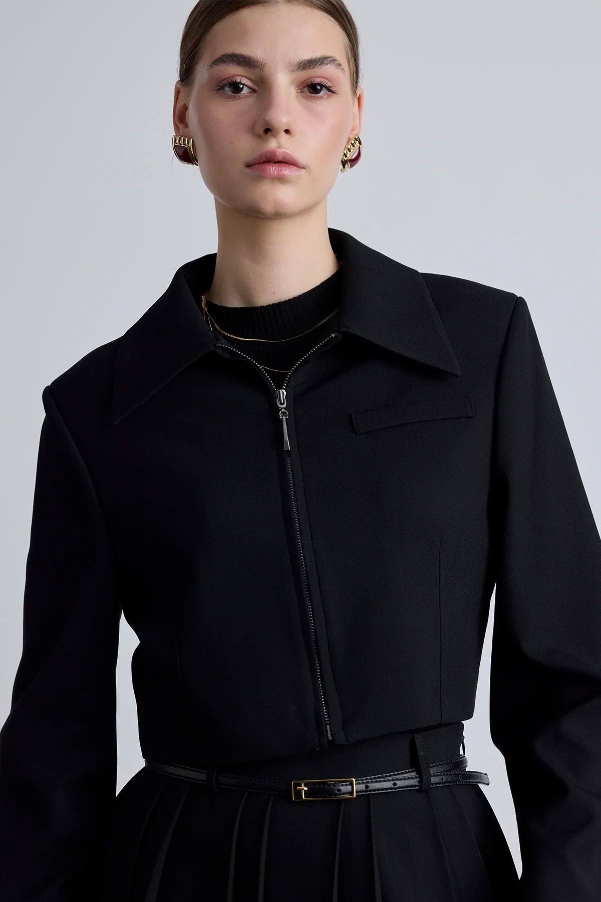 Klassieke Crop-Blazer Set