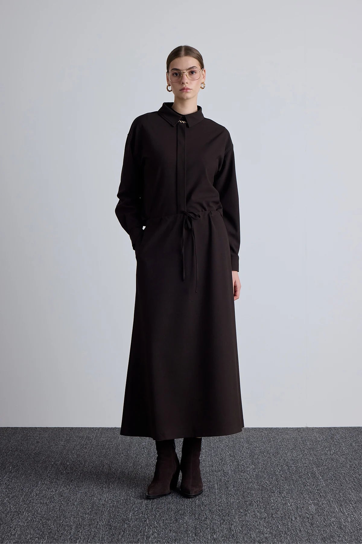 Gedrapeerd crop-shirt met rok