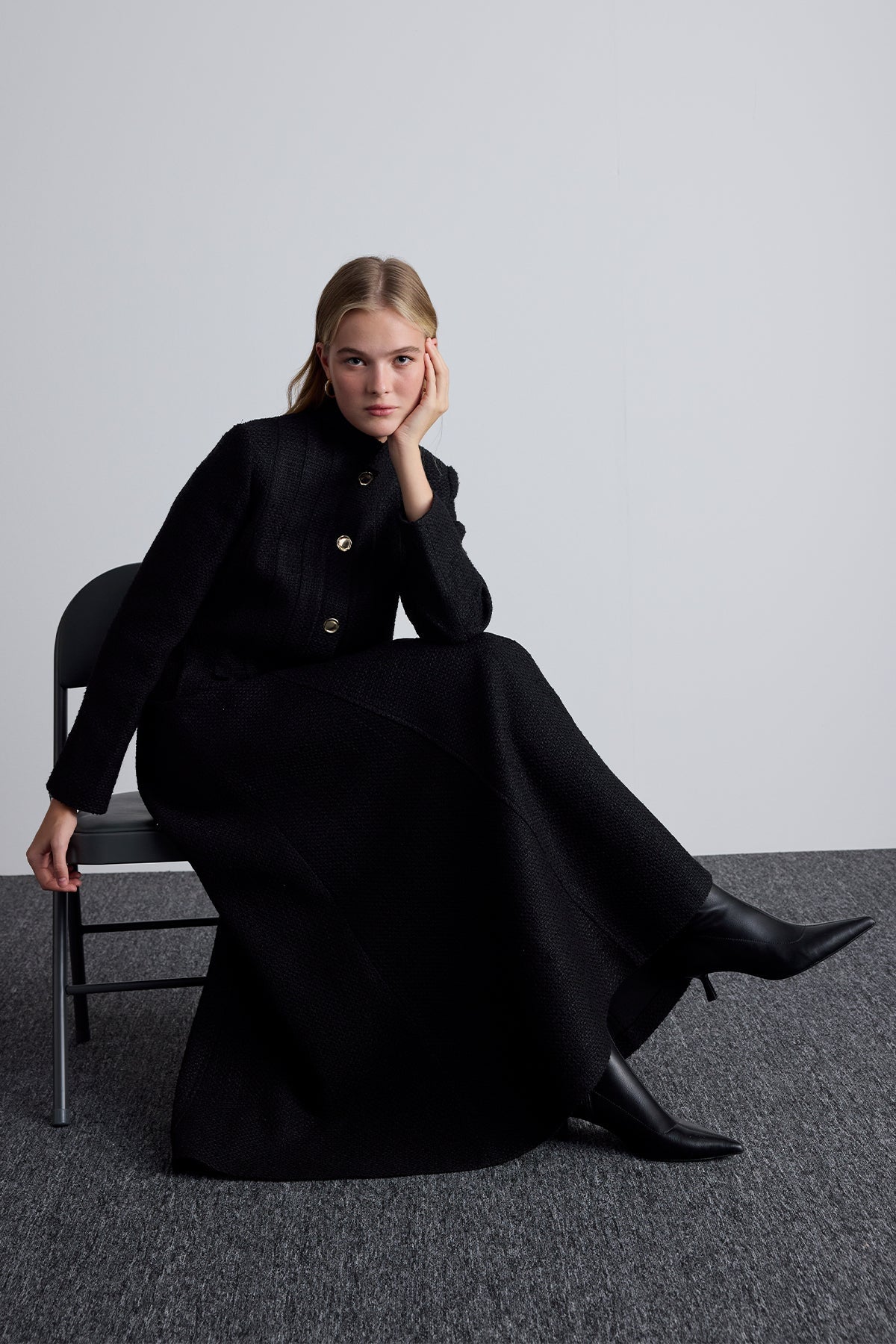 Getextureerde Set Met Knoopsluiting