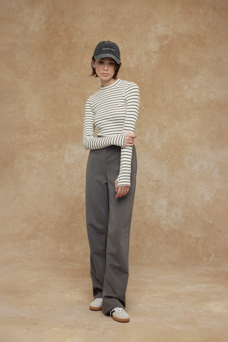 Gestreept T- shirt Met Lange mouw en Vingerdetail