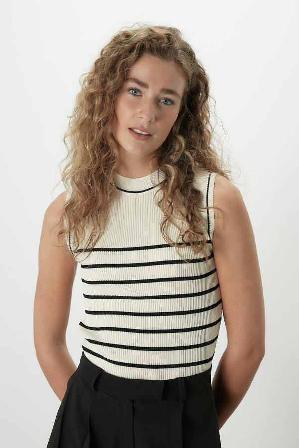 Mouwloos Gestreepte T-shirt